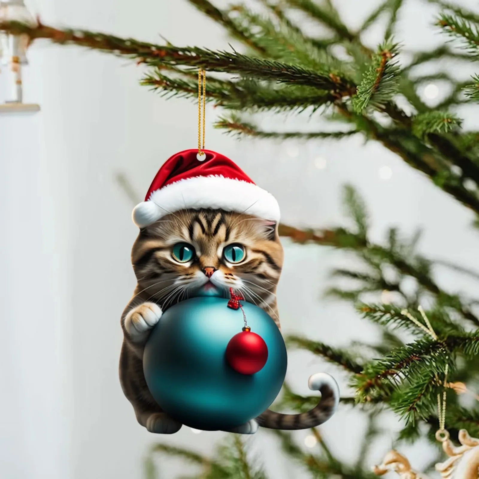 Katzenfigur für den  Weihnachtsbaum
