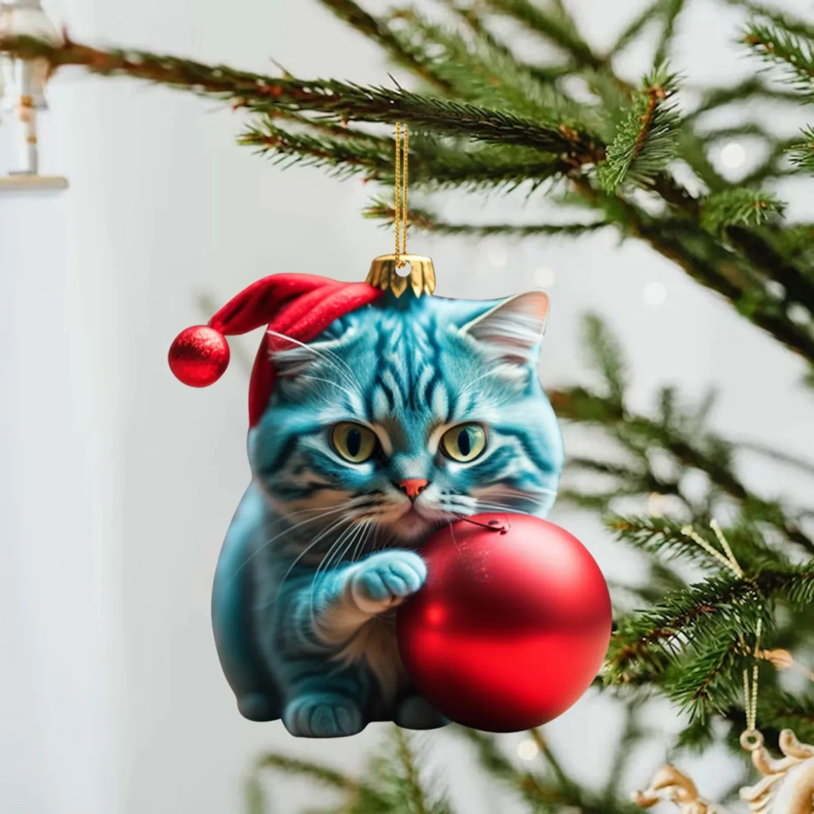 Katzenfigur für den  Weihnachtsbaum