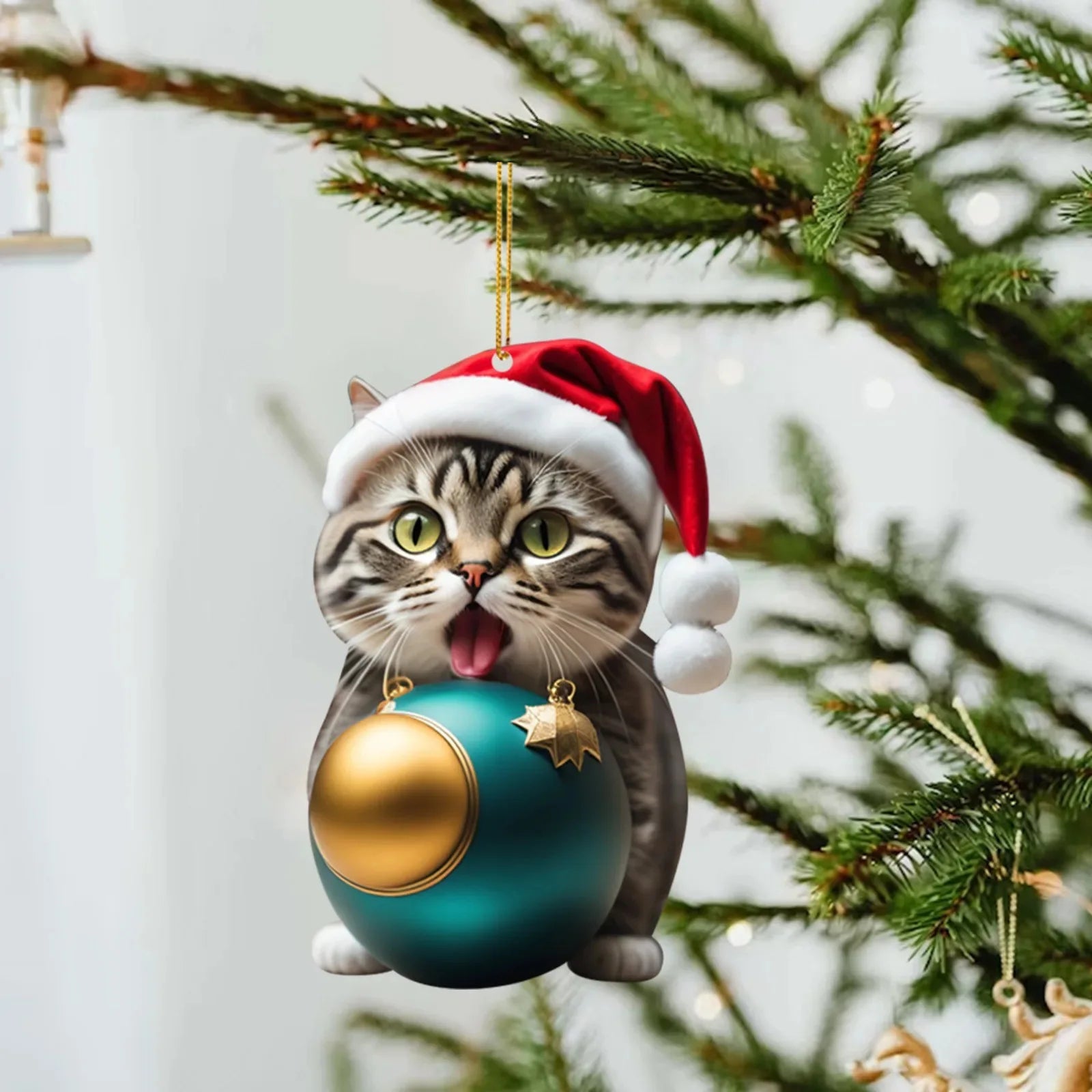 Katzenfigur für den  Weihnachtsbaum