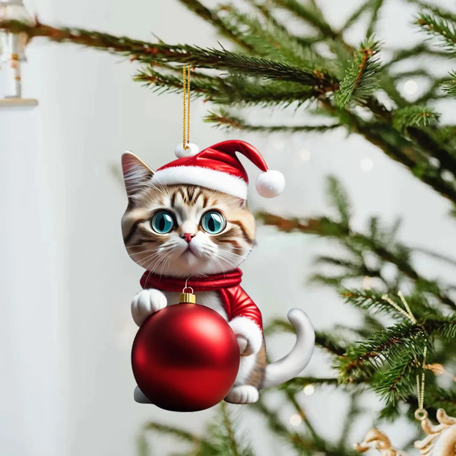 Katzenfigur für den  Weihnachtsbaum